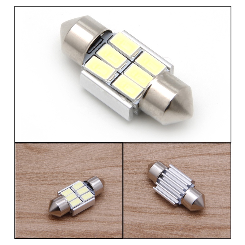 Cre Lampu Dome 6 LED 5630 SMD 31MM DC 12V Warna Putih Untuk Interior Mobil