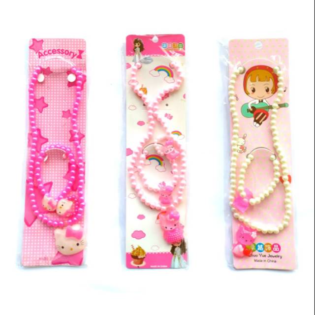 [ac] L6 Kalung Anak Mutiara Hello Kitty | Aksesoris Anak