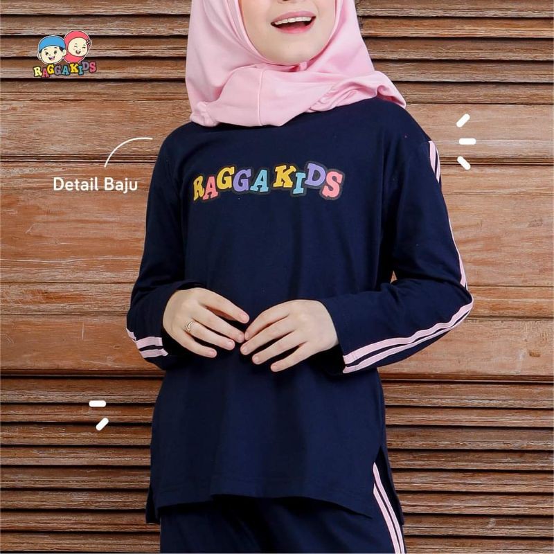 setelan baju olahraga dan celana Raggakids OR Baju Olahraga Anak Perempuan Set Navy