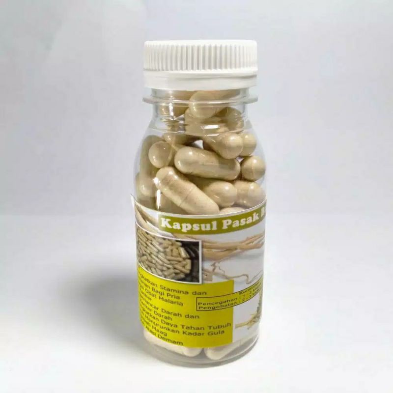 60 Kapsul Pasak Bumi Obat Jamu Herbal Kuat Pria Tongkat Ali..