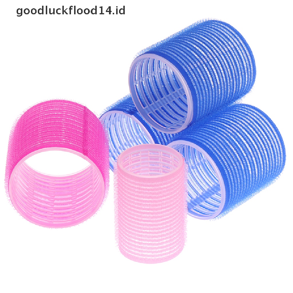 [OOID] 6Pcs Adhesive Hair Rollers DIY Magic Hair Curlers Self Grip Holding Rollers Tool ID