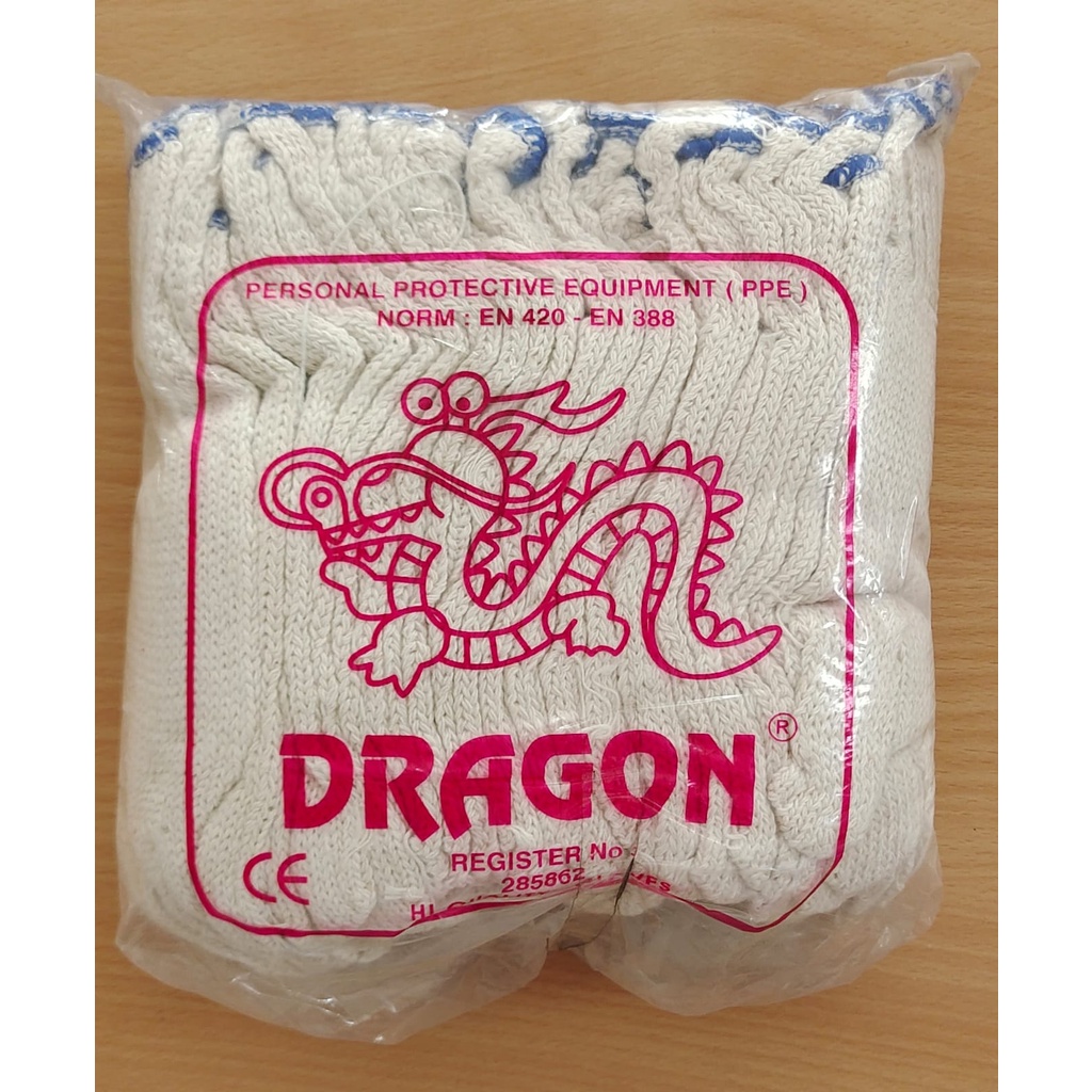 Sarung Tangan Kain Katun 5 Benang / Sarung Tangan Kerja Dragon