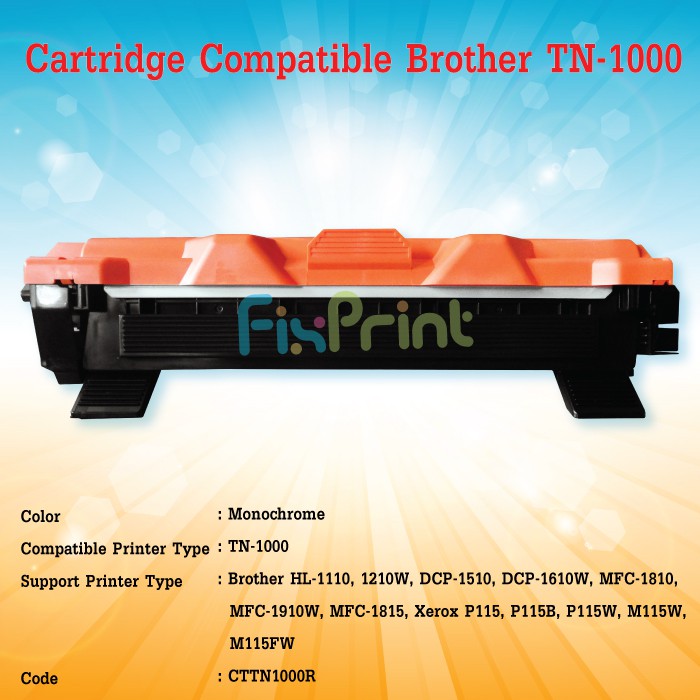 Cartridge Toner Compatible TN1080 TN-1080 Printer Brother HL-1201 1211W DCP-1601 1616NW MFC1901