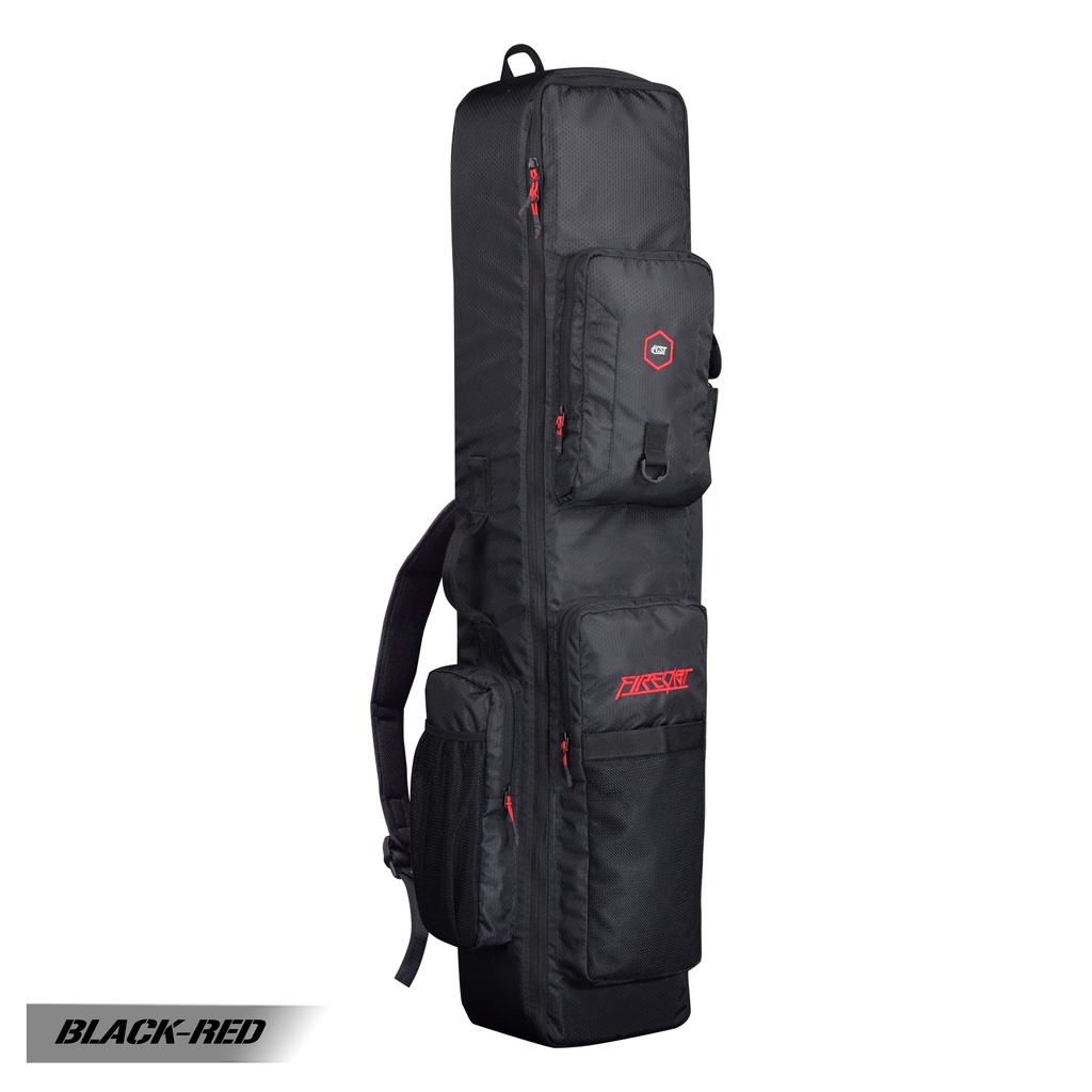 Firecast | Tas Pancing | Tas Joran Pancing Besar | Raw21 Big Rod Bag Panjang 100 & 120 Cm-BLACK RED