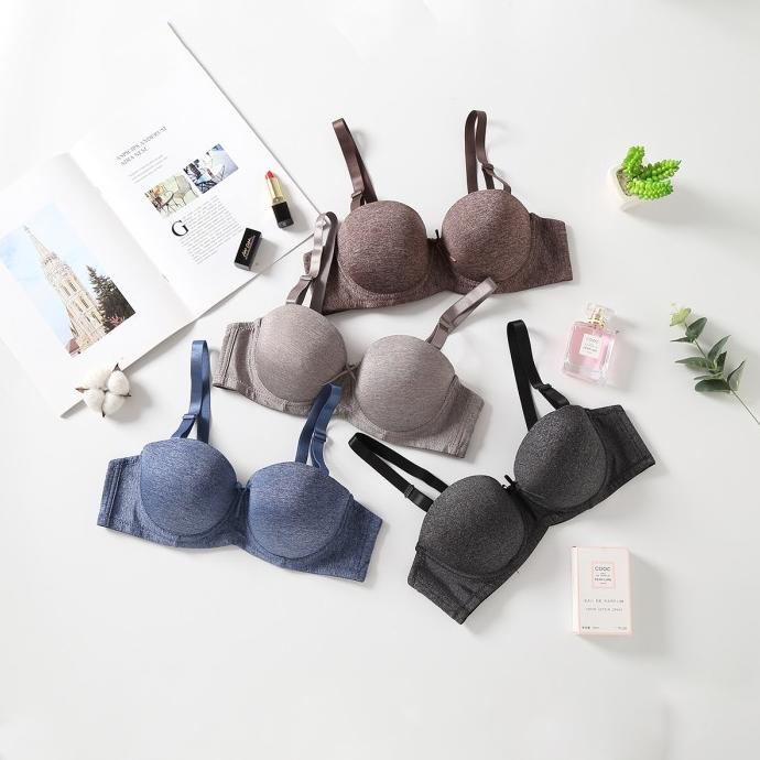 Felancy Melange Bra 1/2 Cup Bra 073-1176BBLK - Black