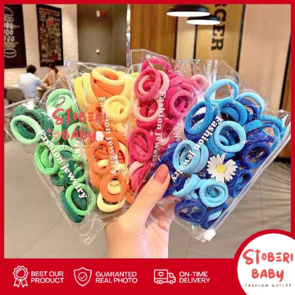 stoberi baby - IKAT RAMBUT BON-BON 50PCS Karet Polos Korea Karet Simple Elegan Kuncir Rambut