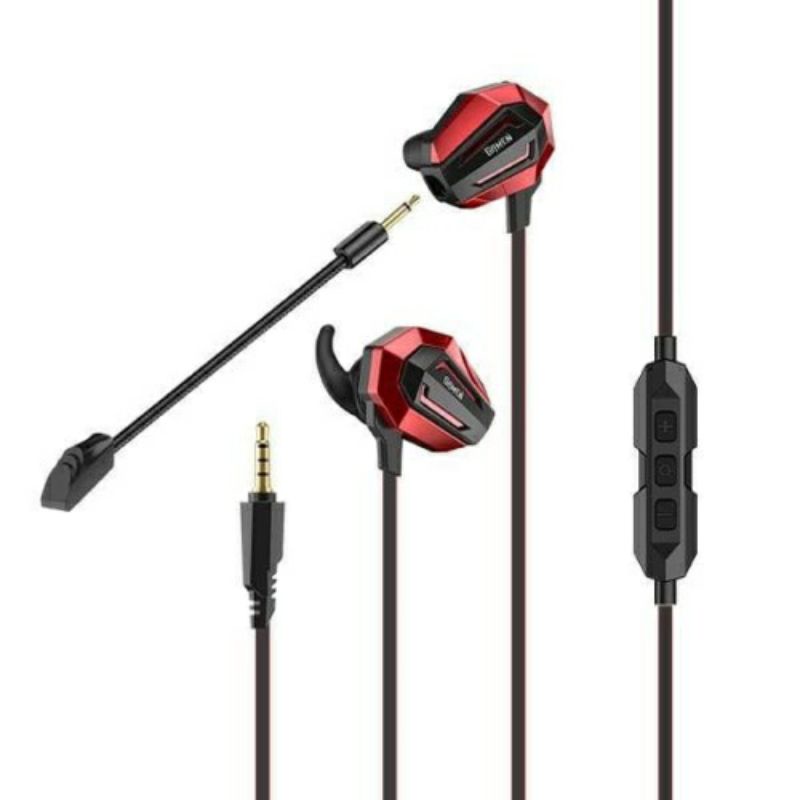 EARPHONE HEDSET HEADSET IN-EAR GAMING EARPHONE GAMEN GE100 / GE-100 DUAL MICROPHONE BY ROBOT