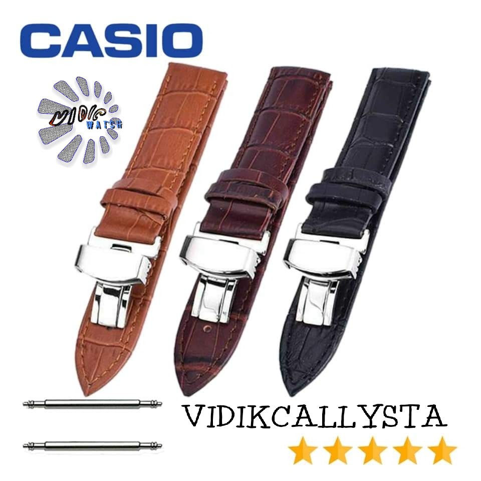 Tali Jam Strap Watch Casio MTP Casio Ediface Leather strap