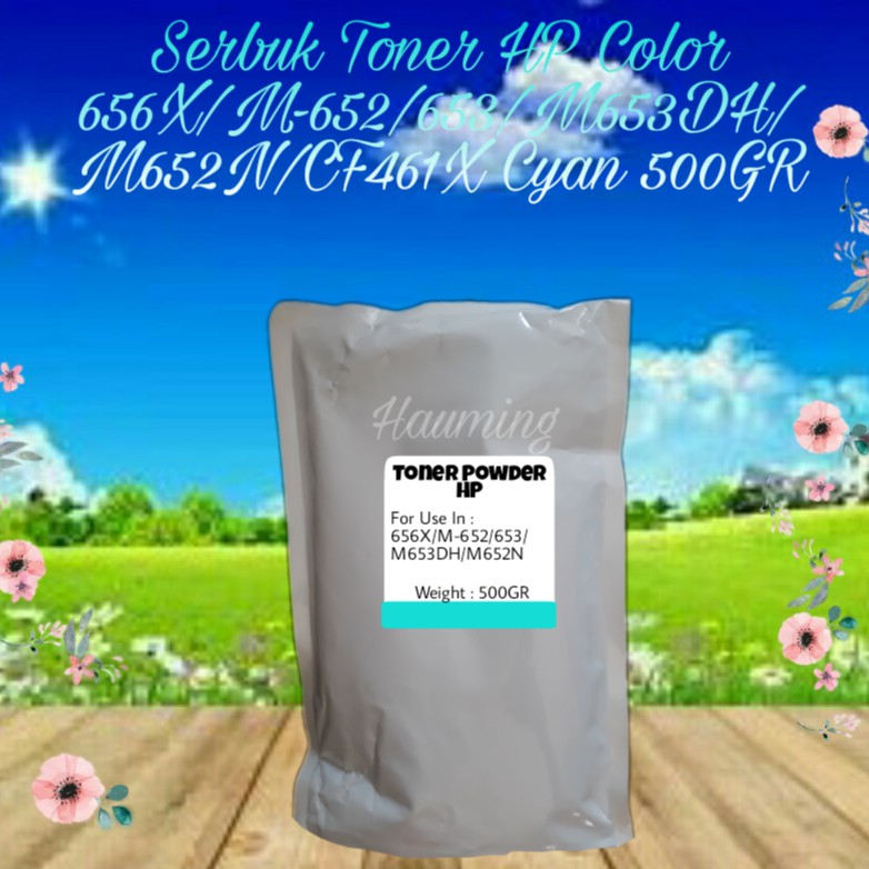 Serbuk Toner Powder Color HP 656X 656A M652 M653 M653DH M652N CF461X CF461A Cyan 500gr