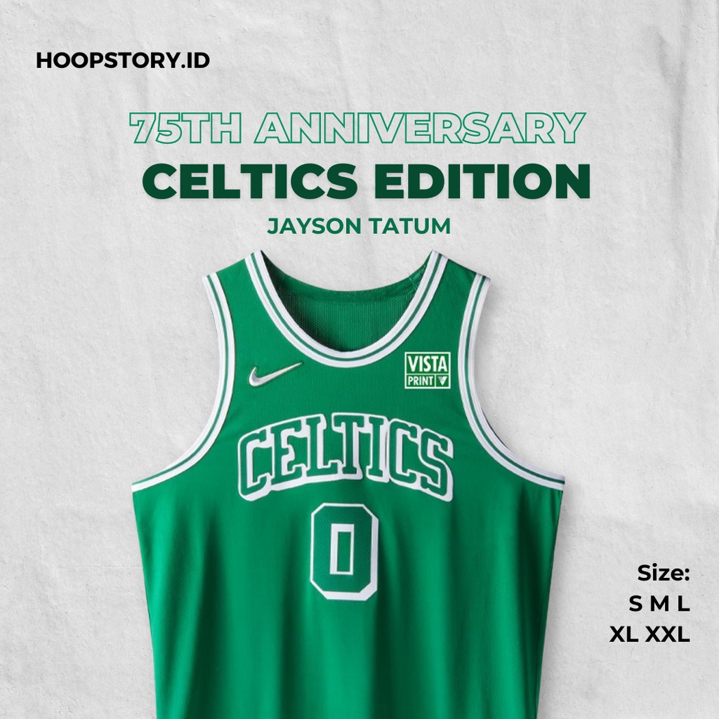 JERSEY BASKET NBA CELTICS #0 JAYSON TATUM 75TH CITY EDITION HIJAU 21/22