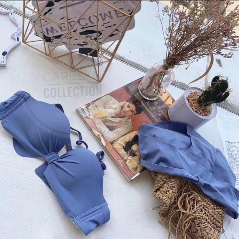 (READY STOCK) Bra Set + CD MOLALA / Bra + Cd Tanpa Kawat Pakaian dalam wanita 32-38AB
