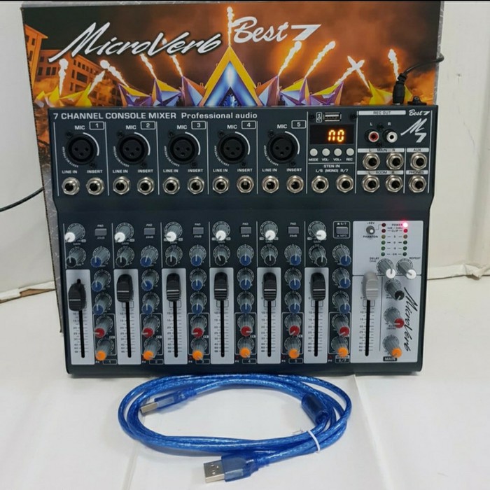 Mixer microverb best 7 bluetooth usb recording audio best7