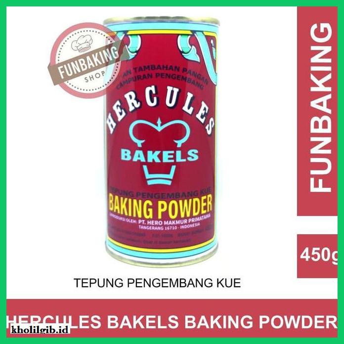 

Redwop-Gnikab- Funbaking - Hercules Baking Powder 450 Gram -Hallall.