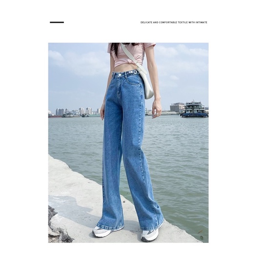 [CLEARANCE SALE] JEANS HIGHWAIST  CELANA PANTS WANITA CEWEK CULLOTE HW BAGGY DENIM MX804