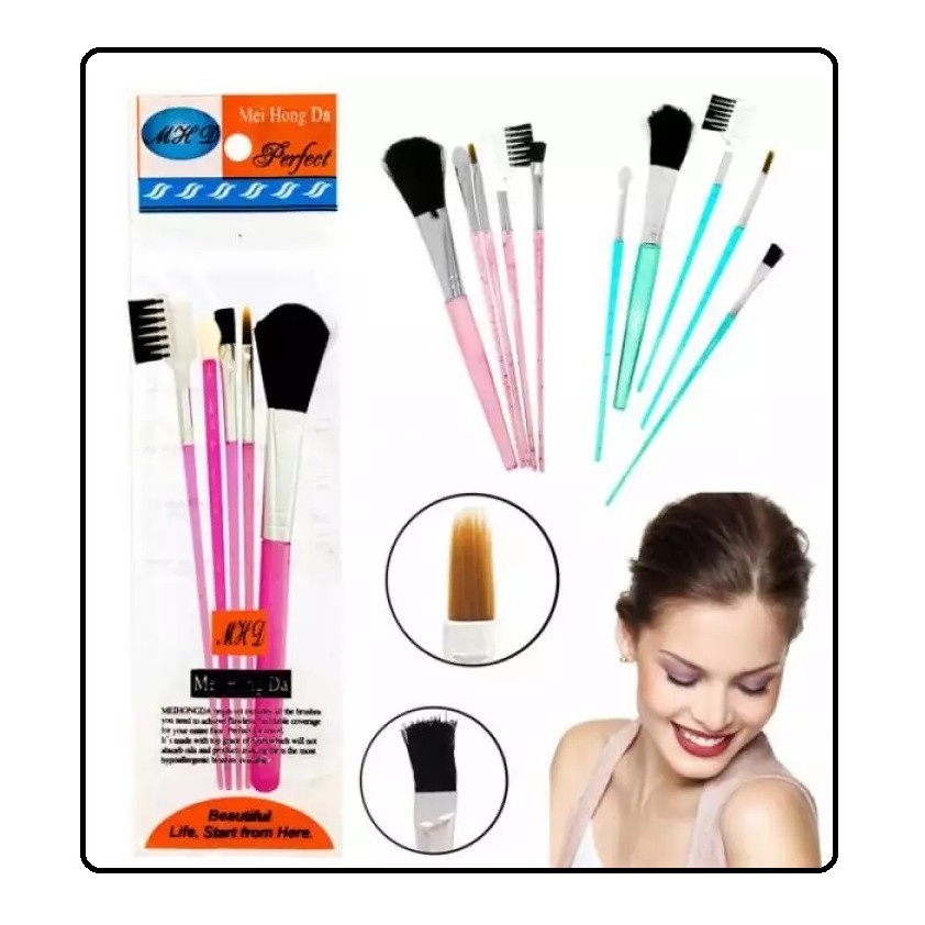 Kuas Make Up Isi 5 Pcs / Set Kuas Set 5 In 1 Make Up Brush / Make Up Tools