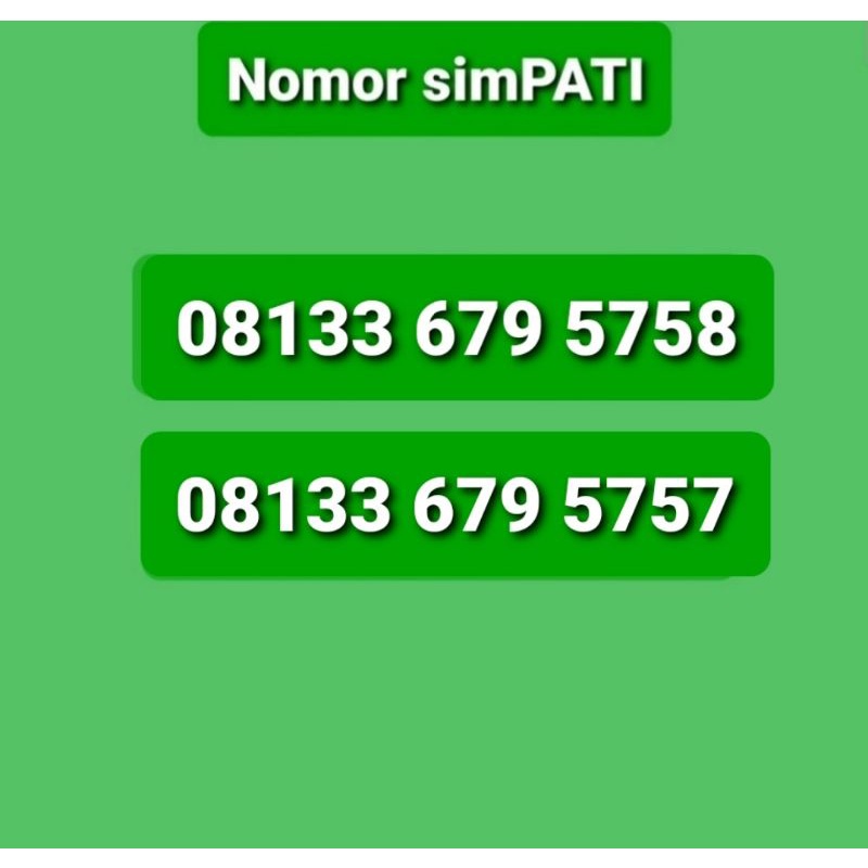 Nomor Cantik Simpati 5758, 5757