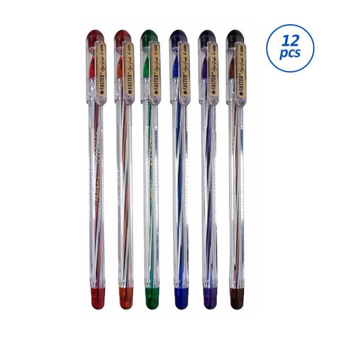 

pulpen faster c 600 0.7 ballpoint pen alat tulis pena bolpen murah - FASTER PEN 1LSN Original