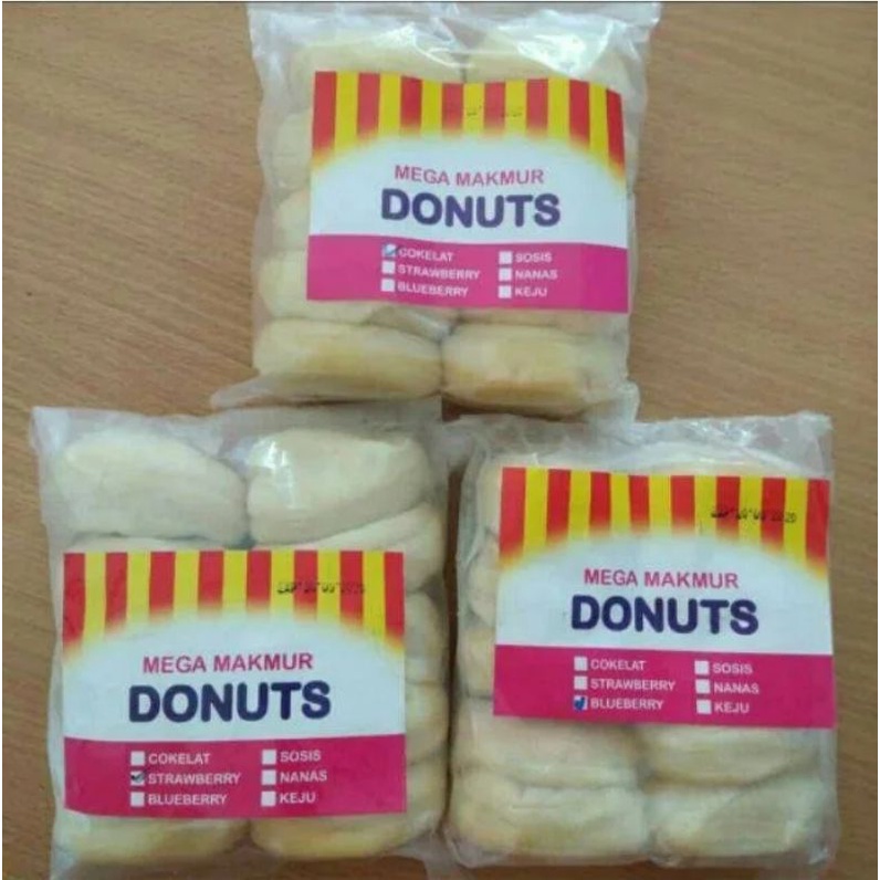 

Cemilan donat gula halus tinggal goreng donuts mega makmur enak sehat praktis