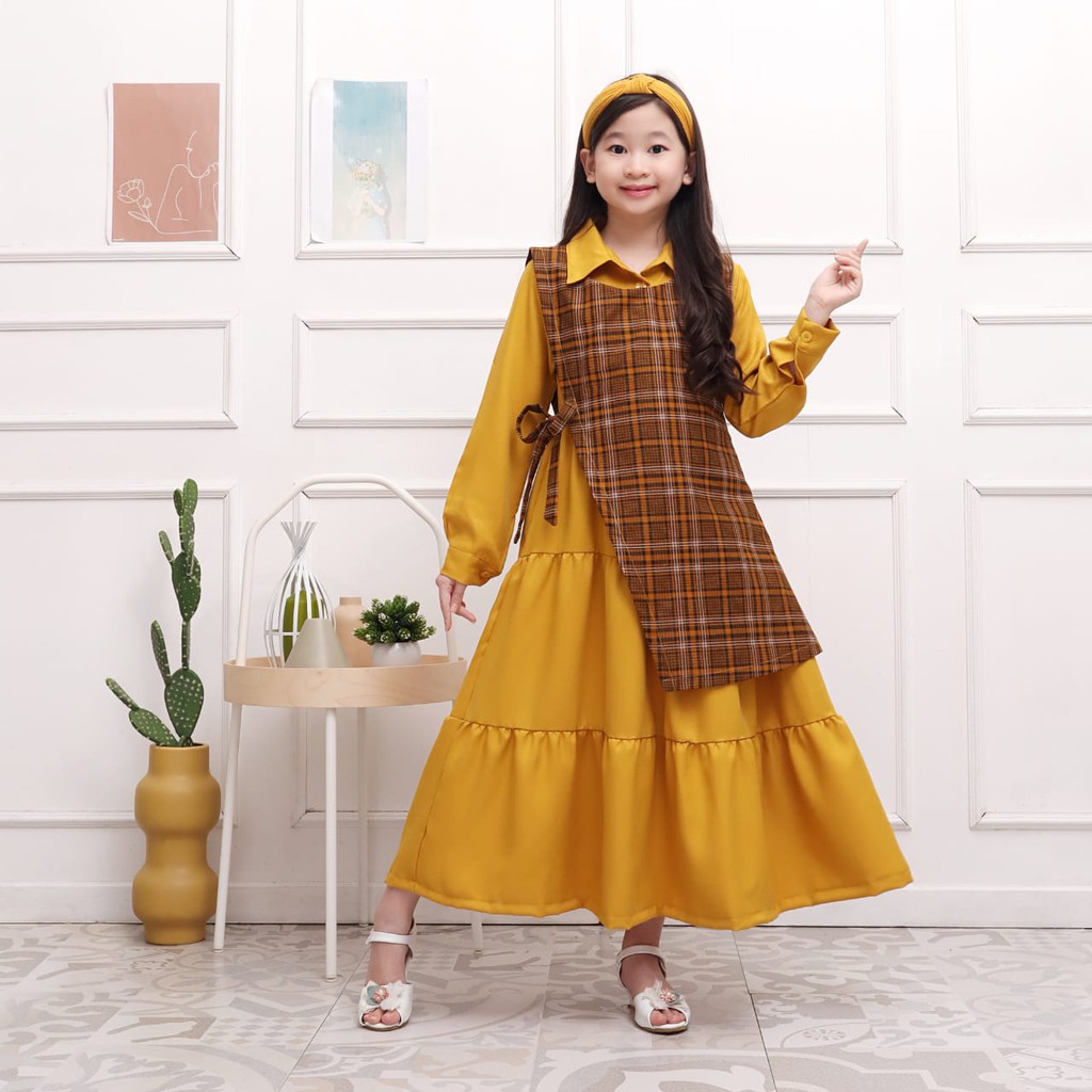 ( 7 - 14 TAHUN ) BAJU DRESS MUSLIM FASHION ANAK ANAK PEREMPUAN TANGGUNG / GAMIS ANAK PEREMPUAN / PAK