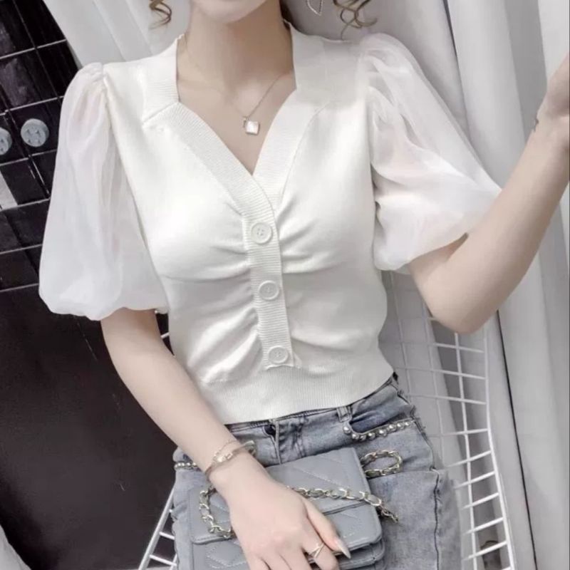 MDLV ~ Z007# Seravina Knit Top Blouse Rajut Fashion Import