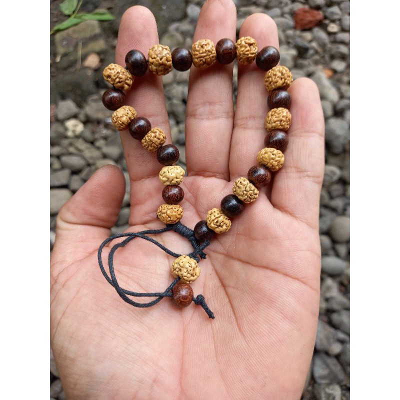 gelang galih asem kombinasi biji jenitri warna natural