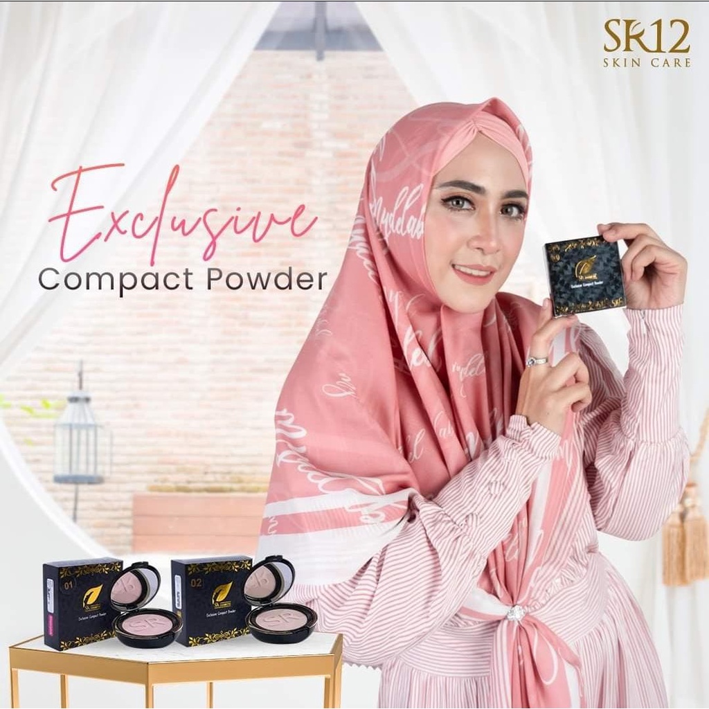 Bedak SR12 Compact Powder Tidak Mudah Luntur Whitening dan Glowing