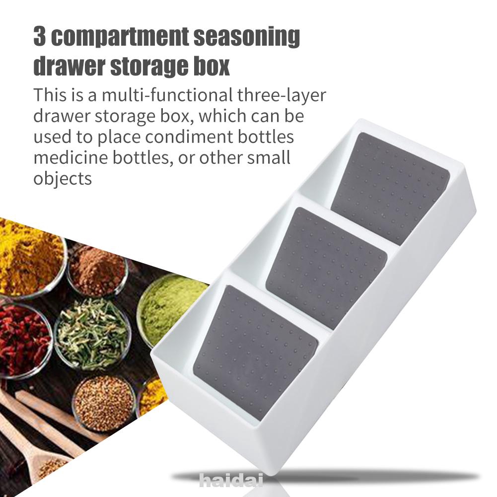 3 Grids Compact Kitchen Counter Drawer Organizer Seasoning Bottles Spice Rack Shopee Indonesia