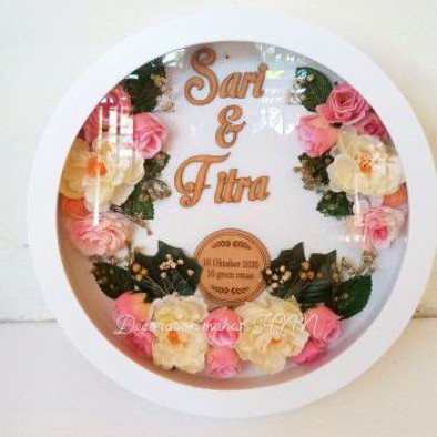 mahar pernikahan bulat laser kayu premium (mahar pernikahan)