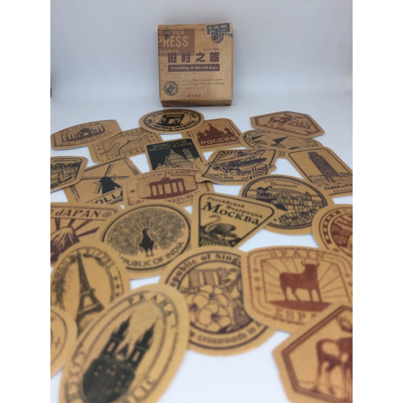 

(SHARING!! 5pcs) sticker vintage stamp for journal stationery supplies/ DIY Bullet Journal