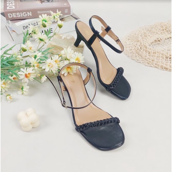 JY MSW 04 Sandal High Heels Wanita Tali Kepang Angkle Strap Import Murah