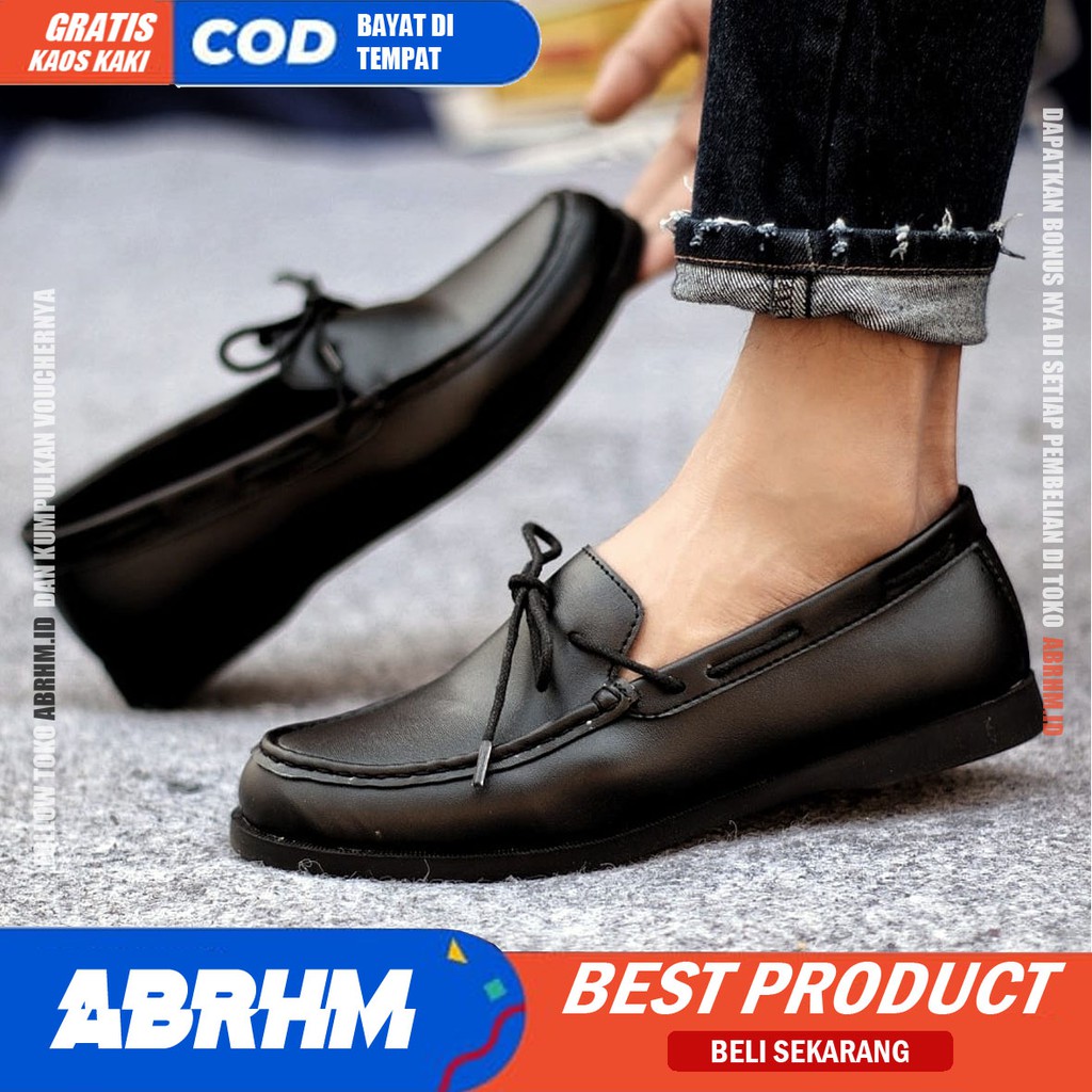 ABRHM X ELDER Sepatu Formal Pria Sepatu Pria Casual Sepatu Kerja Pria Kantor Pantofel Cowok / Cowo Sepatu Kasual Kondangan Kulit Pu Original