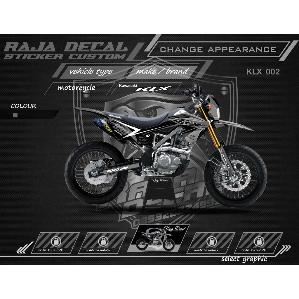 DECAL KLX 150L / KLX BF /Decal KLX - DTACKER FULL BODY Code KLX 02