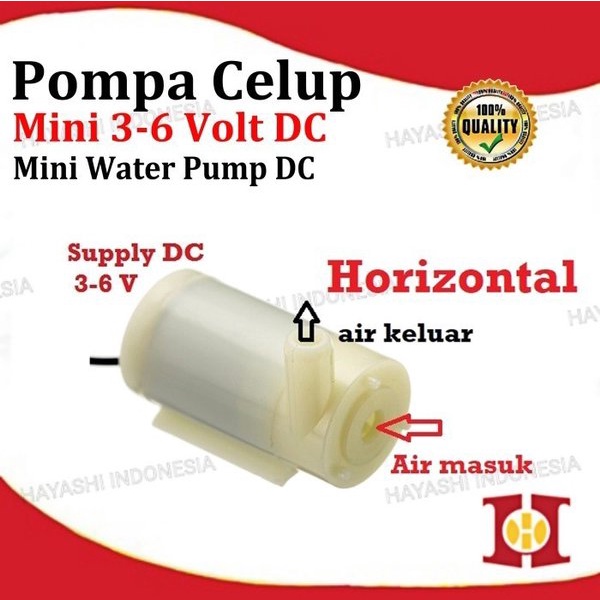 Pompa Air Celup Mini Micro Summersible Water Pump DC Arduino 3-6V Volt