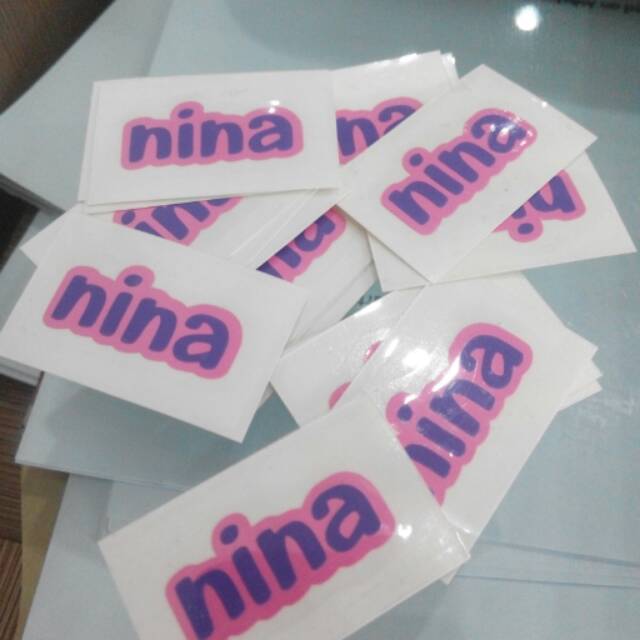 

Stiker label nama 2 warna