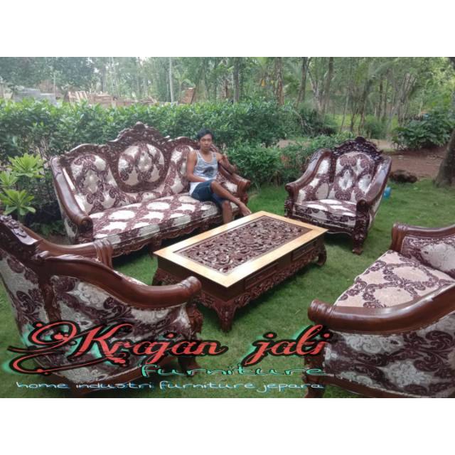 KURSI SOFA JATI GANESA BLUDRU MOTIF