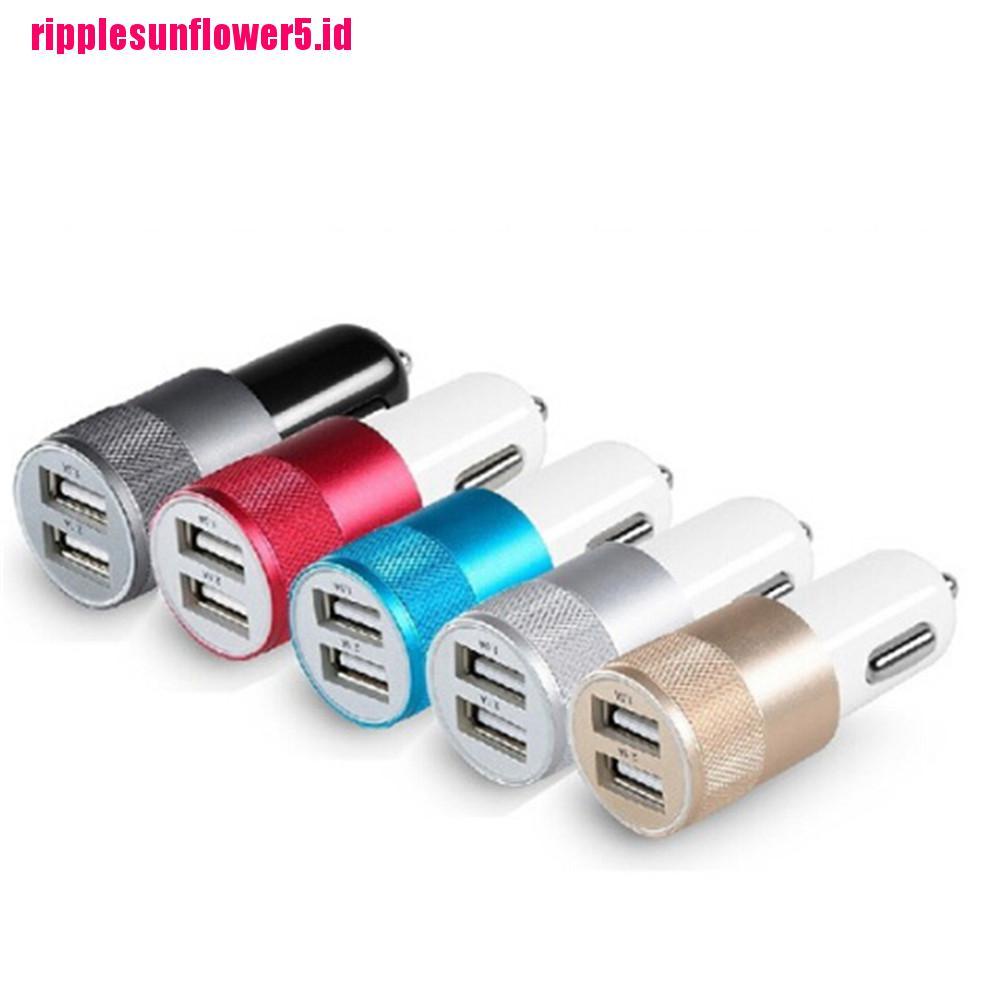 Charger Mobil 2 Port USB Mini Portable DC 3.1A Untuk Handphone