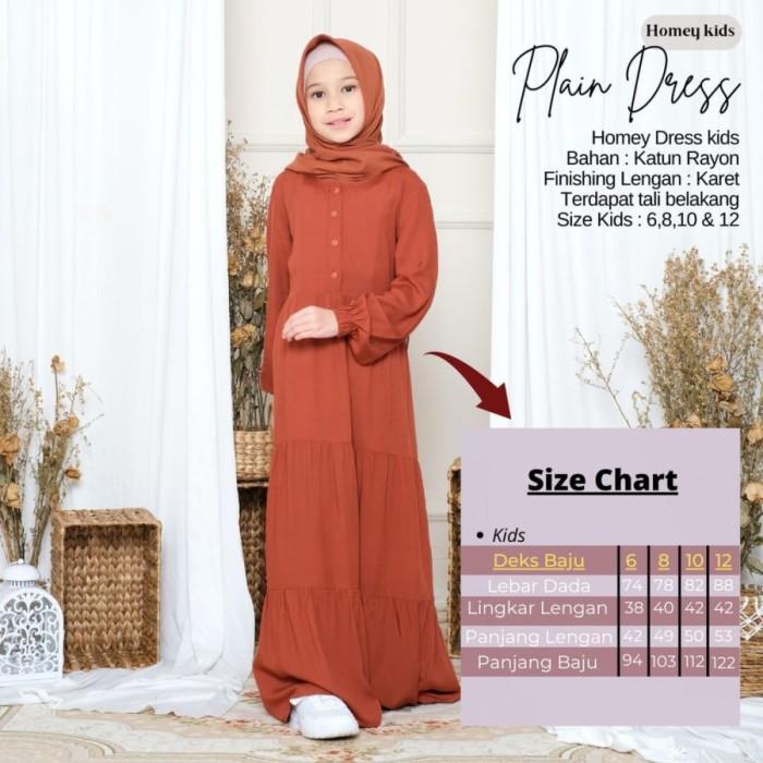 Gamis Anak Homey Dress Polos Kids Termurah - Bahan Katun Rayon Premium