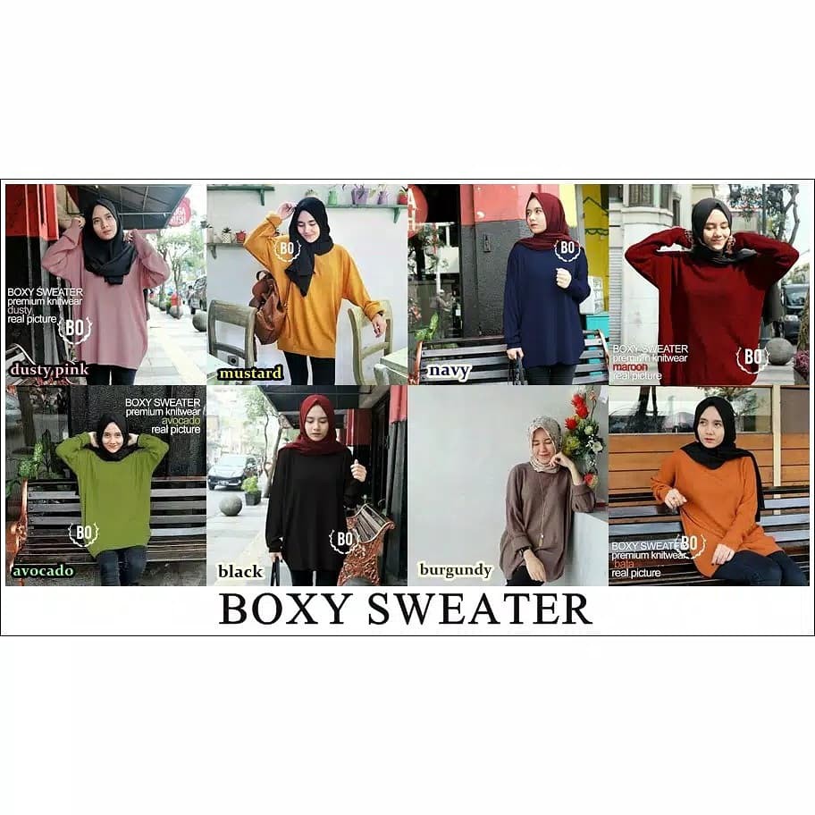 BOXY SWEATER XXL /ATASAN MURAH / BLAOUSE / TUNIC-WARNA