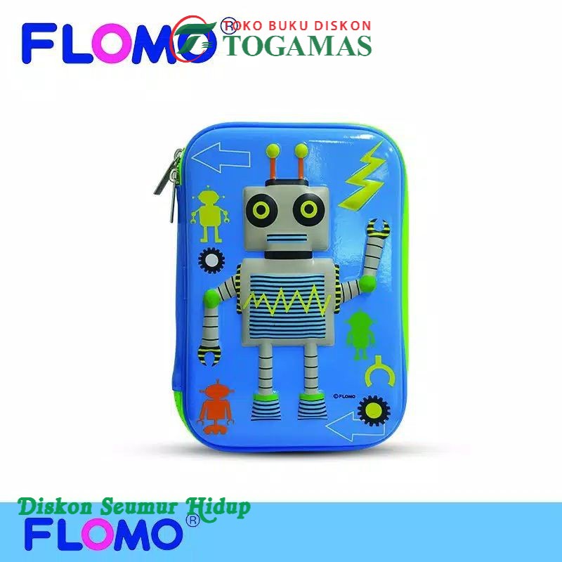 

FLOMO ZIPPER PENCIL CASE WITH EMBOSSED DESIGN LARGE SIZE