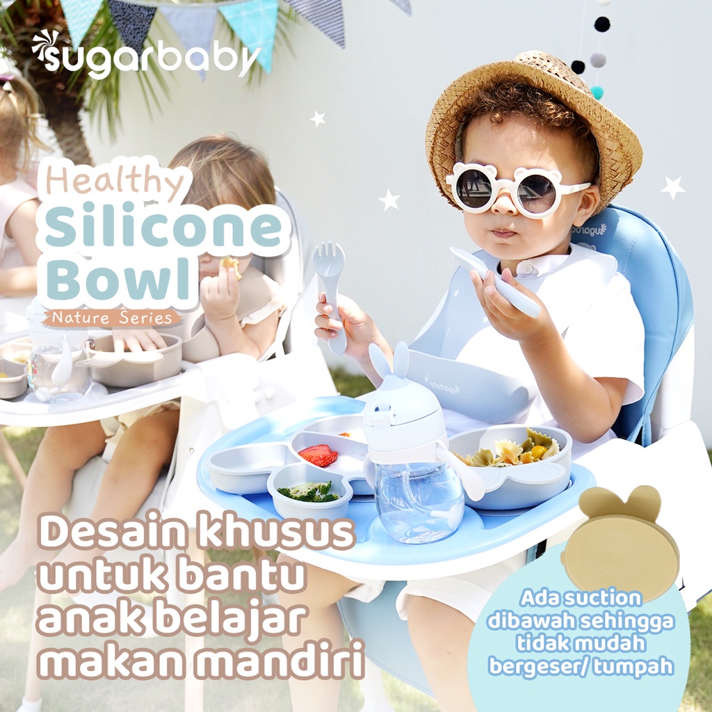 Sugar Baby Healthy Silicone Bowl Nature Series Mangkuk Silikon Peralatan Makan Bayi