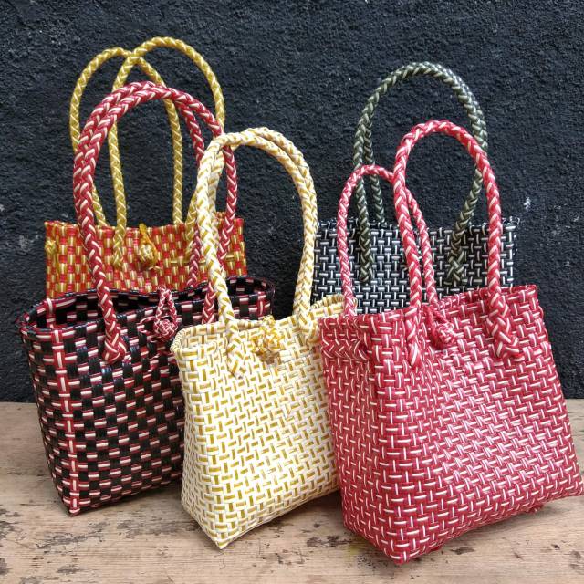 Tas Jali-Jali / Tas Belanja Anyaman Plastik Ukuran Small (S) / Jali Bag