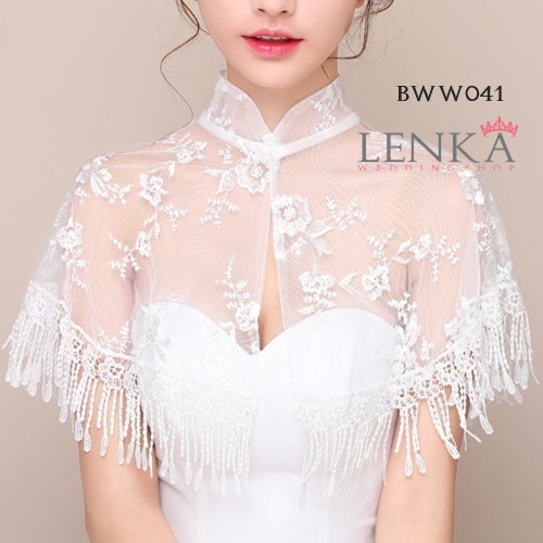 [READY STOCK] BOLERO LACE RENDA CARDIGAN PESTA WEDDING PUTIH MODERN BWW041