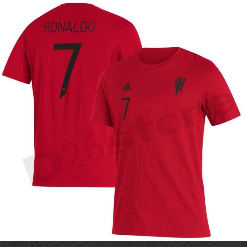 Kaos Manchester United Red Devils x Cristiano Ronaldo CR7 + Nameset Ronaldo Kaos Soft cotton premium