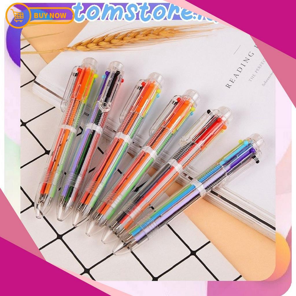 

PROMO TOMSTOREID Pena Ballpoint Multi Warna 6 In 1 Motif Transparan Polos S48