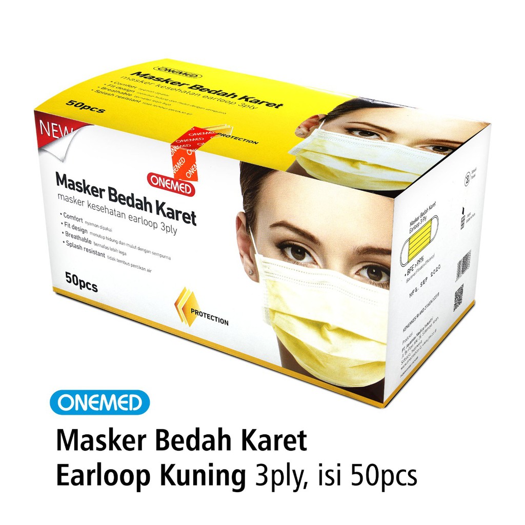 Masker Karet Kuning OneMed box 50pcs OJB