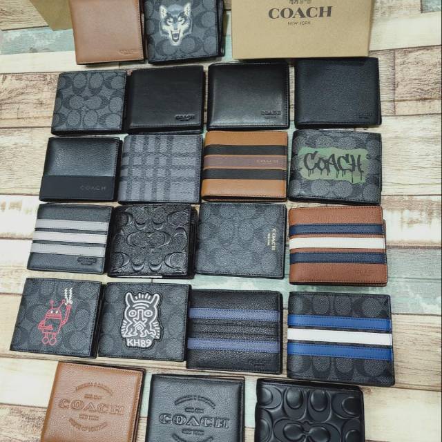 

COACH MEN WALLET SET BROWN EQUIP CC BOX PAPERBAG - ORIGINAL