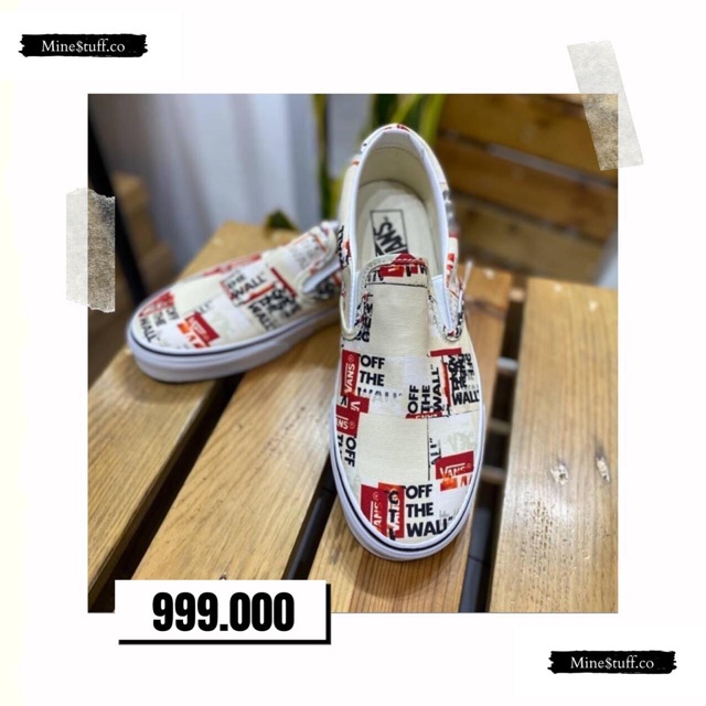 

Vans SlipOn Packing Tape Blanc De Blanc Original 100% BNIBWT ( Brand Bew In Box With Tag )