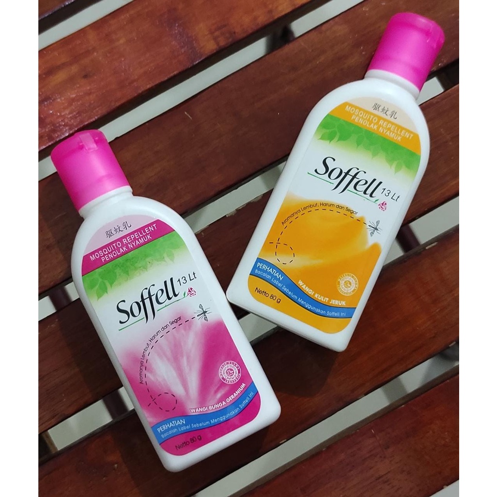 Soffell Botol 80 Gram / Wangi Kulit Jeruk / Bunga Geranium / Melindungi Dari Gigitan Nyamuk