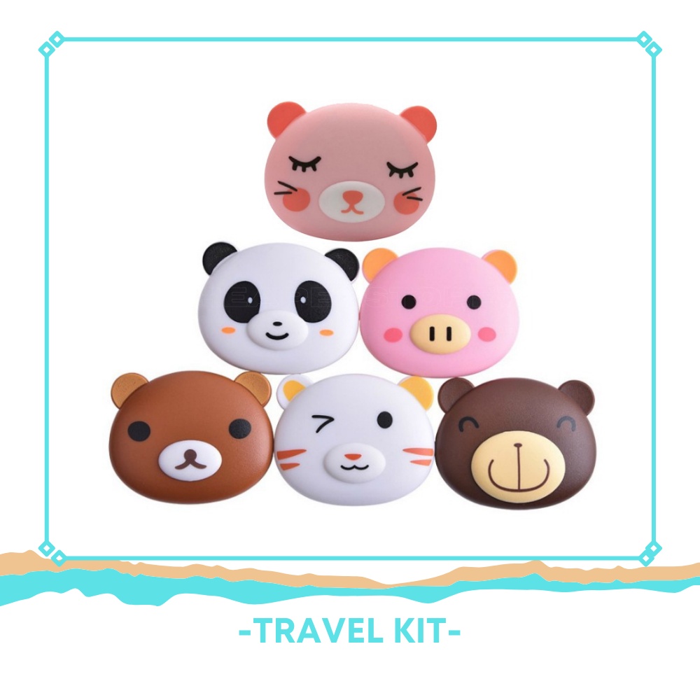 (BISA COD) TEMPAT SOFTLENS BESAR | KOTAK SOFTLENS | TRAVEL KIT MODEL ANIMAL LUCU