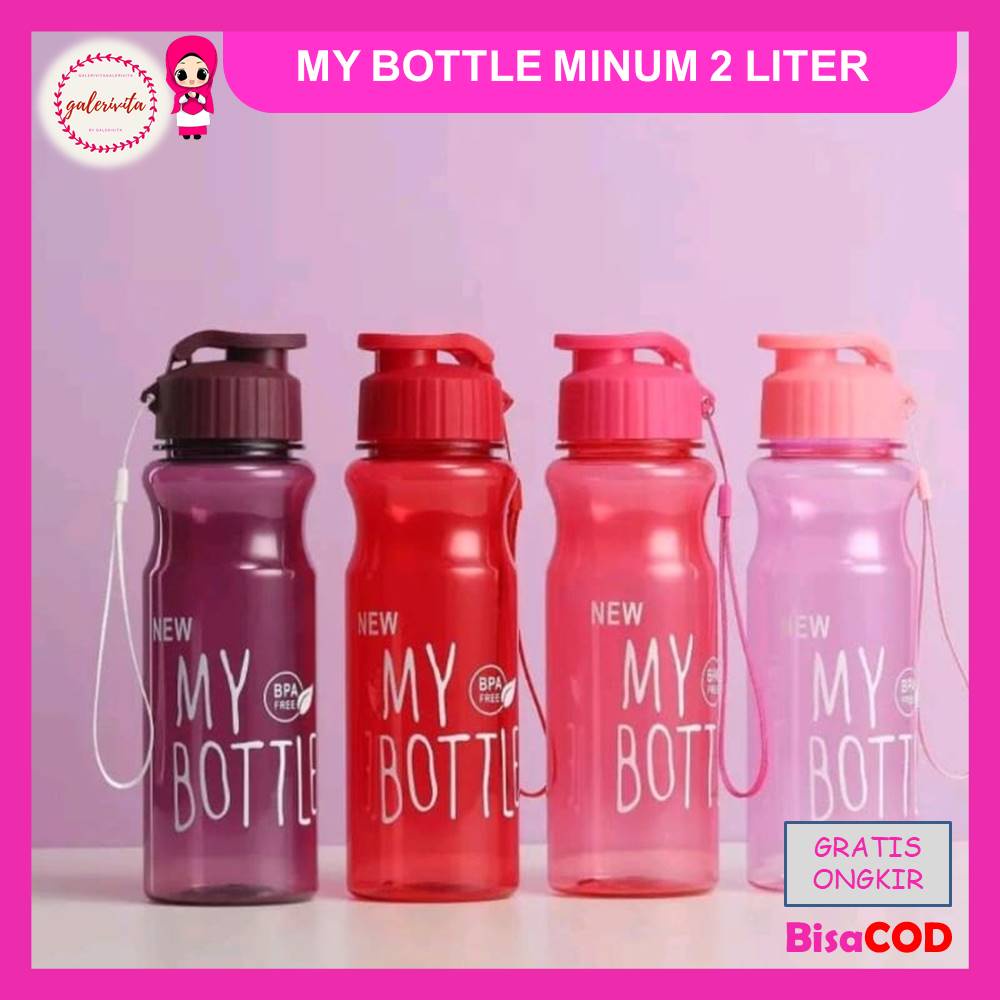 My Bottle Minum 2 Liter / Botol Minum Jumbo Warna / Botol Minum Transparan